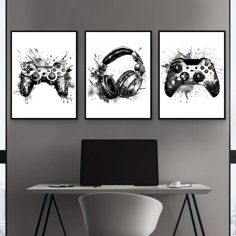 Home Gym Decor - Conjunto de 3 Quadros em Tela