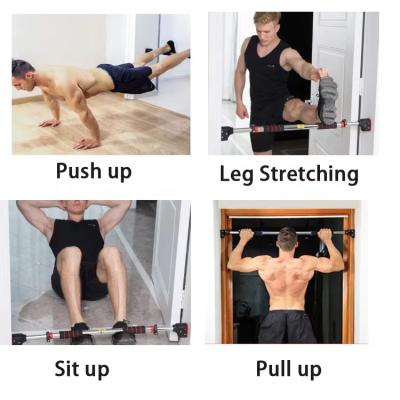 Home Gym Pull Up Bar - Barra Horizontal Ajustável de Aço para