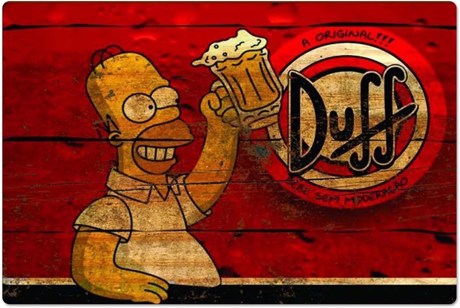 Home Gym Designs - Placa de Metal Retrô Homer Duff