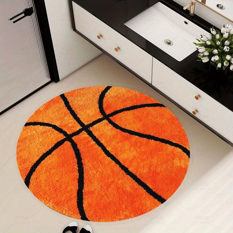 Home Gym Equipment Amazon - Tapete Redondo com Estampa de Basquete,