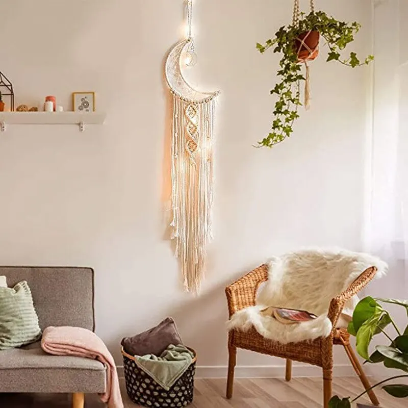 Home Gym Decor - Tapeçaria Dreamcatcher artesanal, Pingente Decorativo Nórdico,
