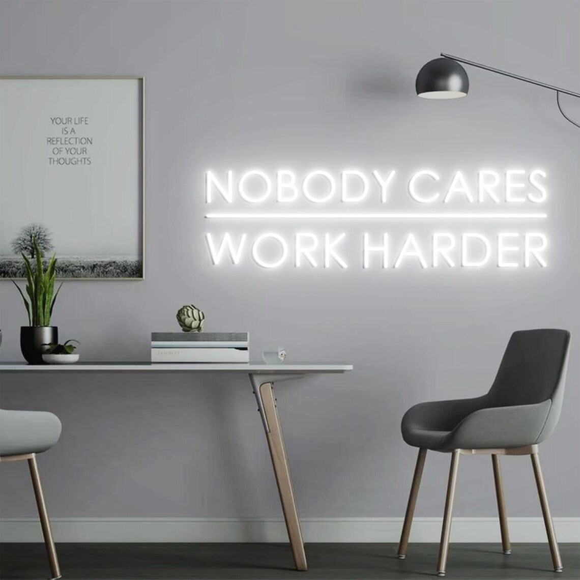 Letreiro Neon 'Nobody Cares Wo - Home Gym Outdoor Ideas avaliação e preço