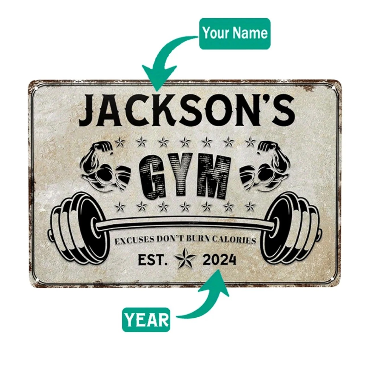 Placa de Metal Personalizada p - Home Gym Decor avaliação e preço