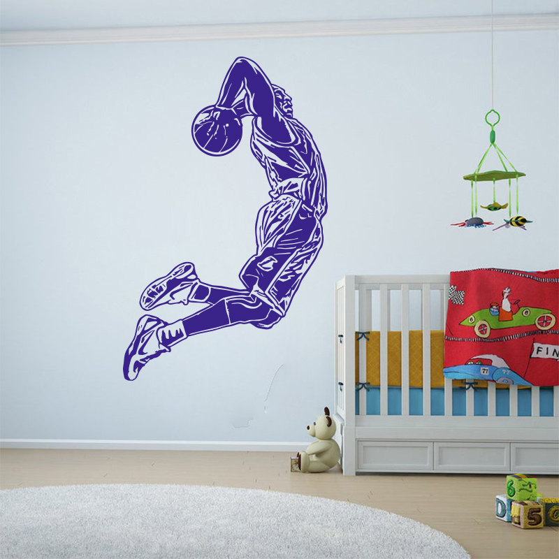 Saltando jogador de basquete d - Home Gym Wallpaper avaliação e preço