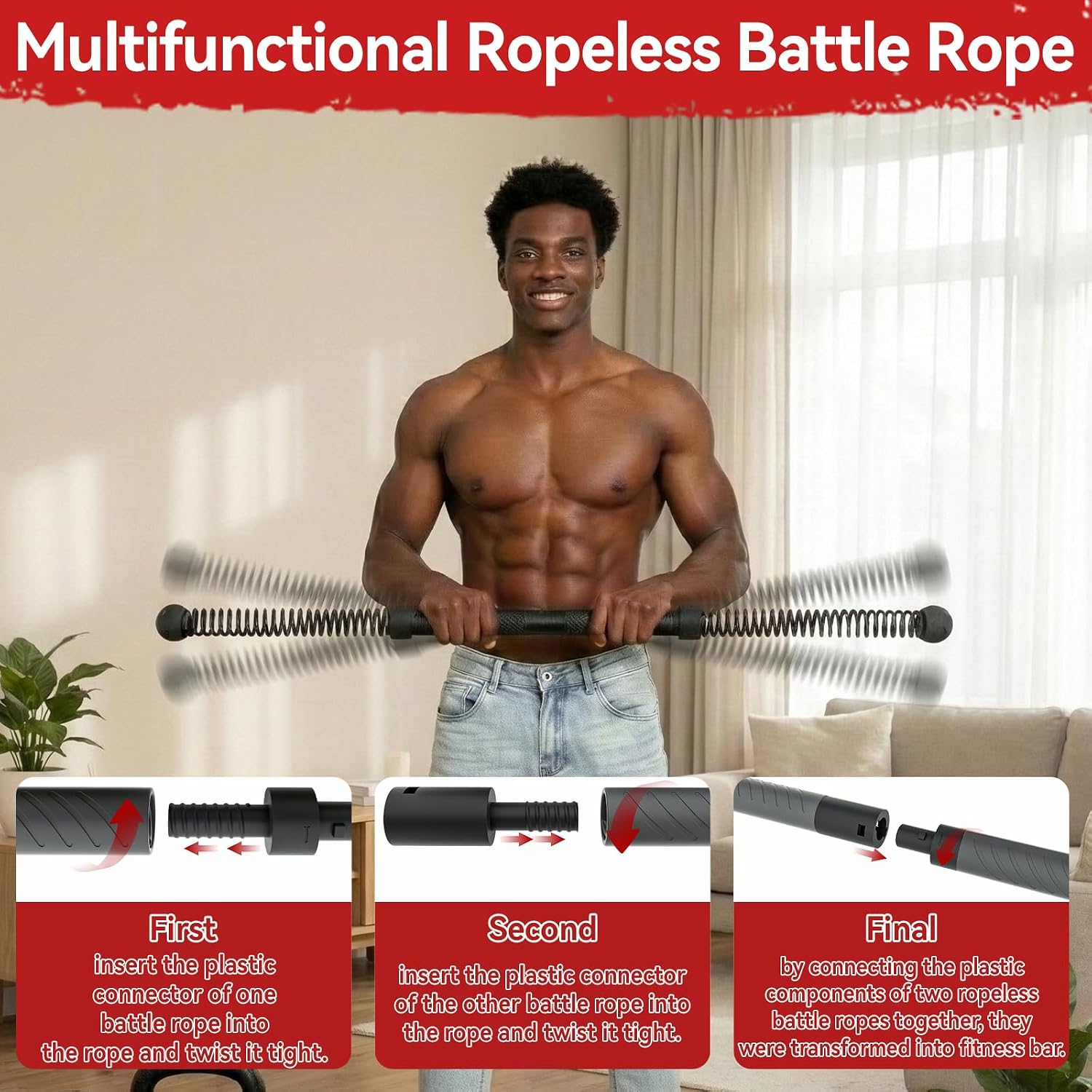 Barra de Treino 2 em 1 Aprimor - Battle Rope Heavy avaliação e preço