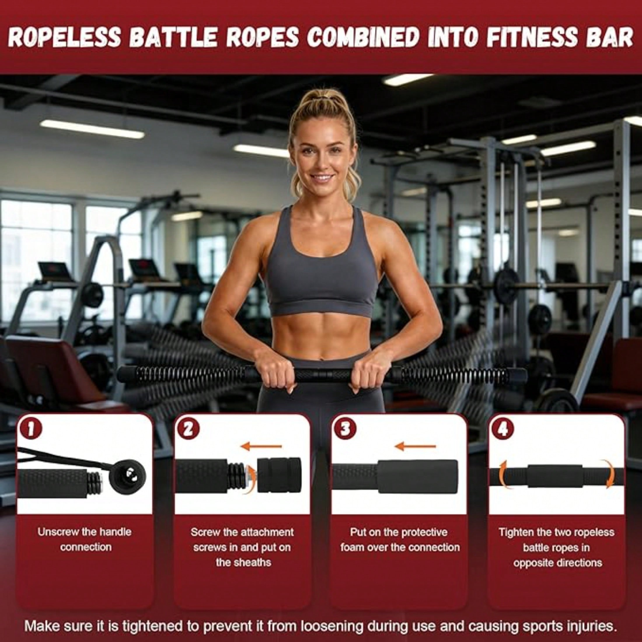 Barra de Treino 2 em 1 Aprimor - Battle Rope Heavy avaliação e preço