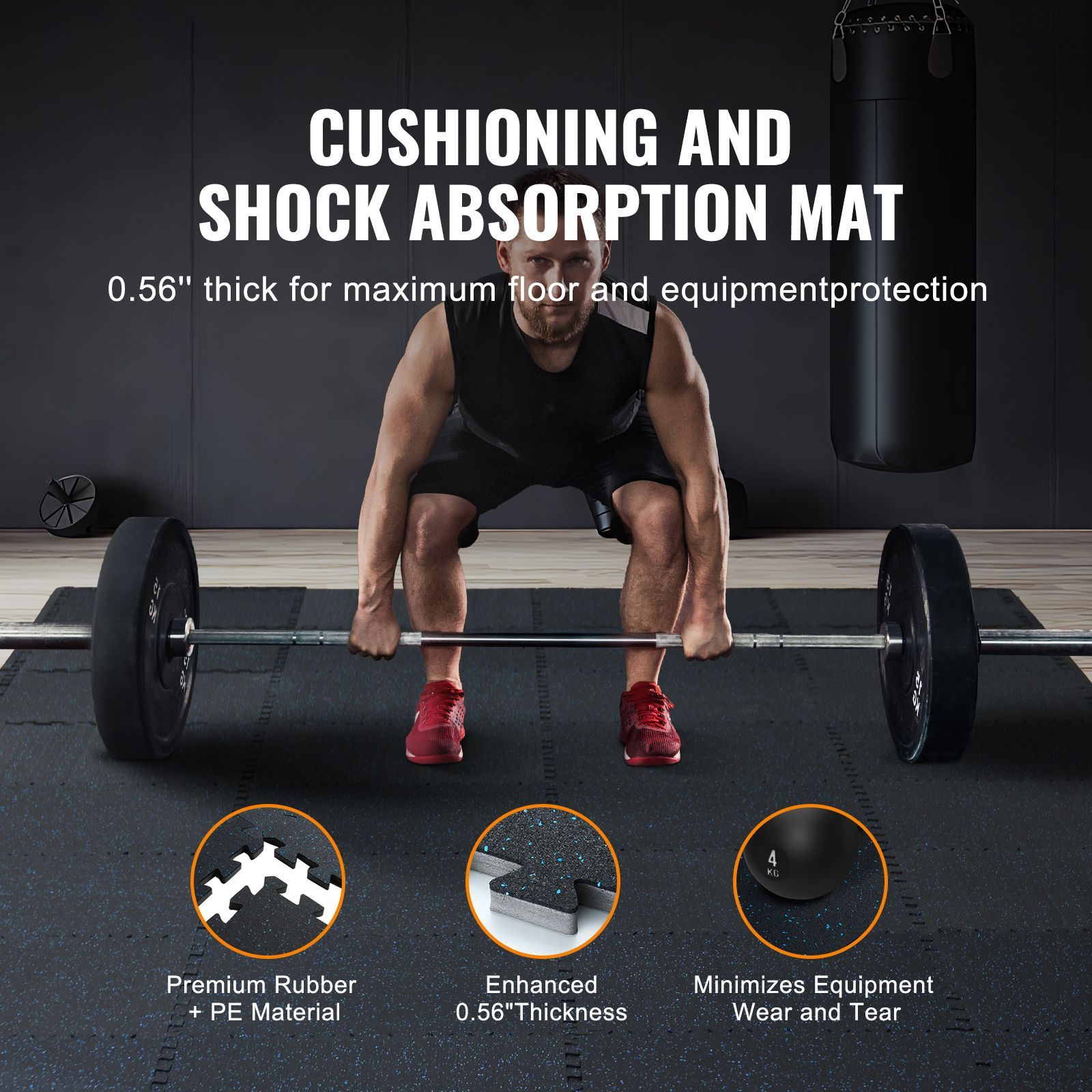 Tapetes de ginástica com 0,56  - Home Gym Rubber Flooring avaliação e preço